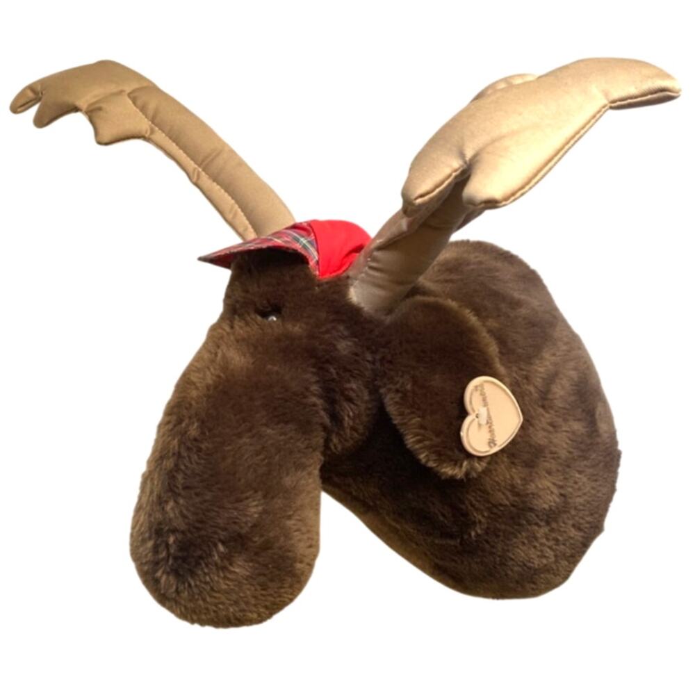 Vintage Huge Big Game Trophy Plush Faux Taxidermy Moose Head Wall Mount Humane